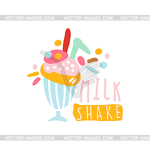 Milk shake logo template, colorful element for - stock vector clipart