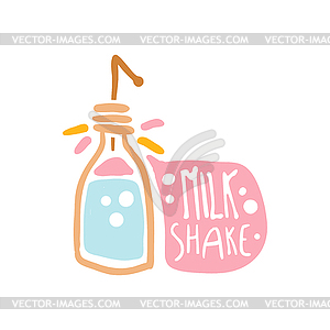 Milk shake colorful logo template, element for - vector clip art