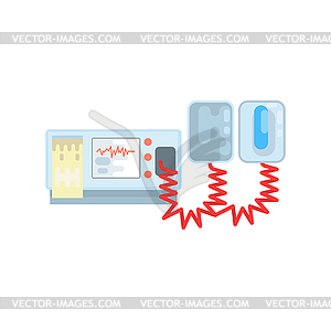 Automated external defibrillator, AED medical - color vector clipart