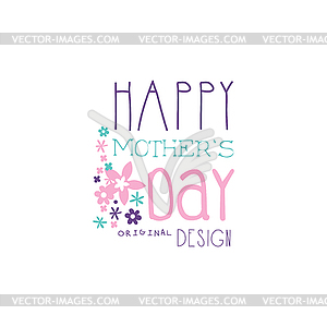 Happy Mothers Day logo original design, colorful - vector clip art