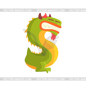 Cartoon character monster letter S - vector image