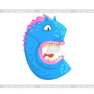 Cartoon character monster letter C - vector clipart