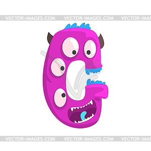 Cartoon character monster letter G - vector clipart