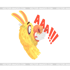 Funny scared llama character screaming, cute - vector EPS clipart