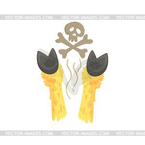 Hoofs of dead llama cartoon - vector image