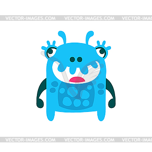 Cute cartoon monster, fabulous incredible - vector clip art