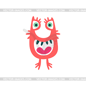 Cute colorful cartoon monster, fabulous incredible - royalty-free vector image