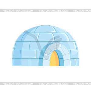 Igloo, icy cold house, winter built of ice blocks - vector EPS clipart