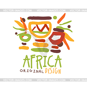 Original african tribal doodle logo - vector clipart