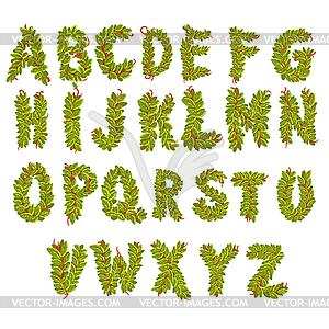 Leaves alphabet letters - vector clip art