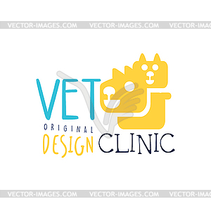 Vet clinic logo template original design, colorful - vector clip art