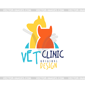 Vet clinic logo template original design, badge wit - vector clip art