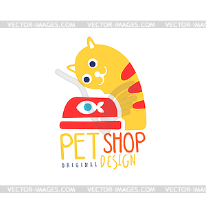 Pet shop logo template original design, colorful - vector clip art