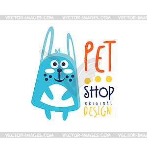 Pet shop colorful logo template original design, - vector image