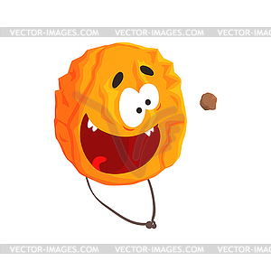 Cute humanized Venus planet character, orange spher - vector clipart