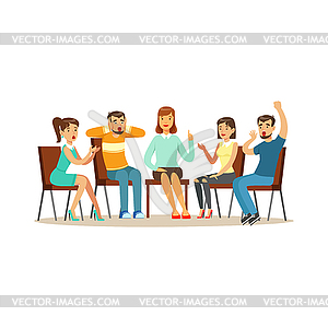 Support group therapy, psychologist counseling - vector image