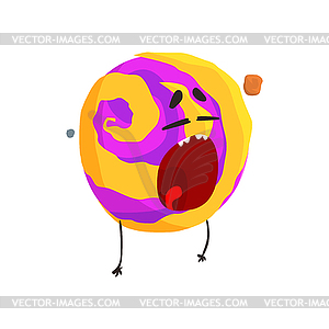 Cute humanized Venus planet character, sphere with - vector clipart