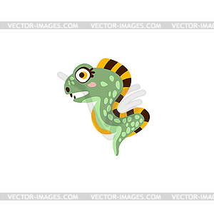 Cute eel fish, funny sea creature - vector clipart