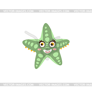 Cute starfish, sea creature - color vector clipart