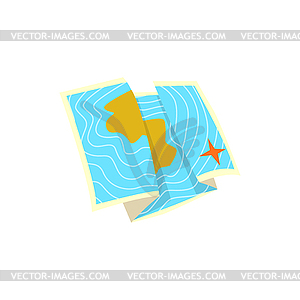 Sea map cartoon - vector clip art