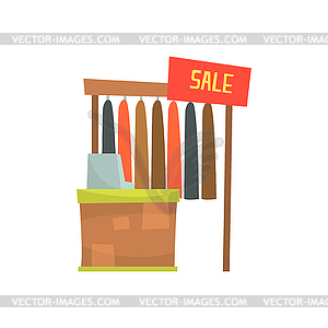 Clothing store with cash desk, sales counter in sho - vector clipart