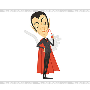Граф Дракула, вампир, пьющий кровь - клипарт в векторе