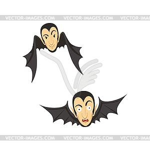 Count Dracula flying as bat - vector image