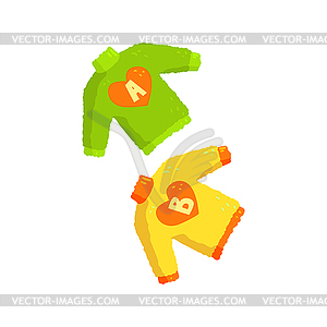 Cute children knitted wool sweaters - vector image