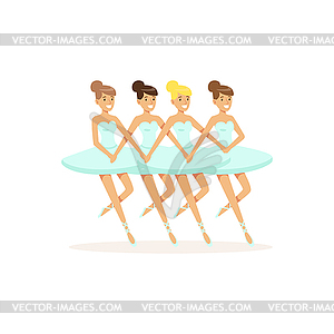 Ballet theatre ballerinas performing dance - vector image