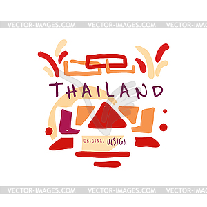 Time to travel to Thailand, travel agency logo - vector clipart