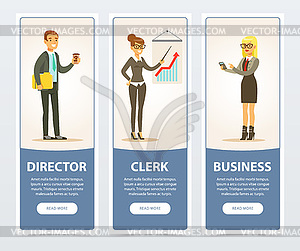 Business people set, director and clerk, business - vector image