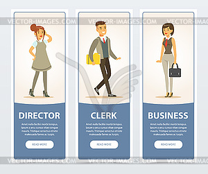 Business people, company staff, director, clerk, - vector clip art