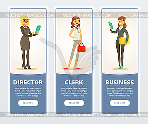 Business people, company staff, business banners fo - vector clipart