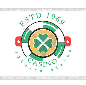 Дизайн логотипа казино, красочный марочный - клипарт в векторном виде