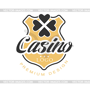Дизайн логотипа казино, старинный азартный значок - клипарт в векторе / векторное изображение