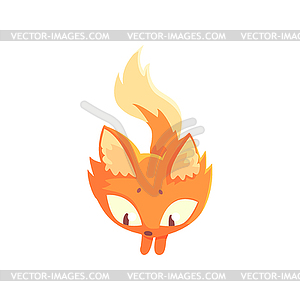 Funny red kitten jumping, cute cartoon animal - vector clipart