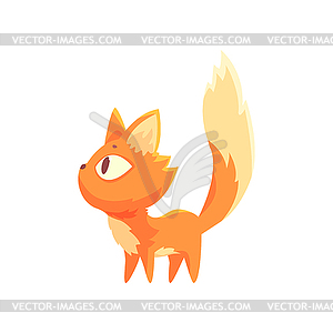 Funny red kitten, cute cartoon cat character - vector clip art