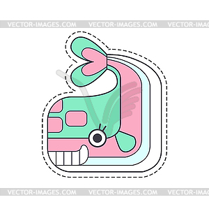 Cute whale colorful cloth patch, applique for - vector image