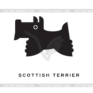 Scottish terrier dog silhouette - vector image