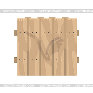 Old wooden brown fence, boundary for farm or countr - vector image