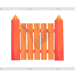 Сельский деревянный забор, граница для фермы или страны - векторное изображение EPS
