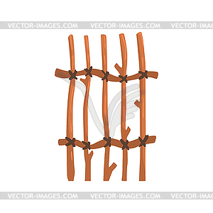 Rustic fence, boundary for farm or country house, - vector clipart