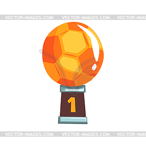 Bright winner award for best football player. Golde - vector clipart