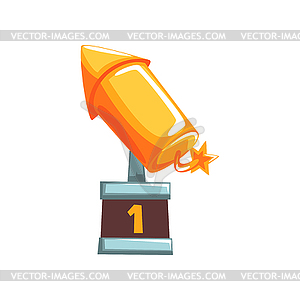Original golden award in form of rocket with burnin - vector clip art