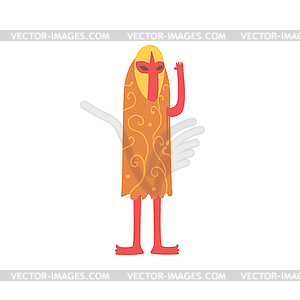 Freak man character in funny Venetian costume, - vector image