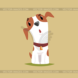 Funny jack russell puppy character, cute terrier - vector clipart