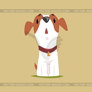 Jack russell puppy character looking up, cute - vector clipart