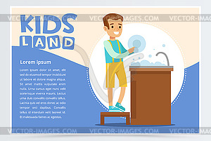 Creative blue card with place for text and cute - vector image