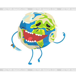 Счастливый смех мультяшный персонаж планеты Земля, funn - клипарт Royalty-Free