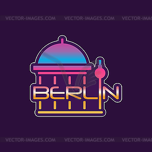 Logo with Berlin abstract cathedral in gradient - vector clip art